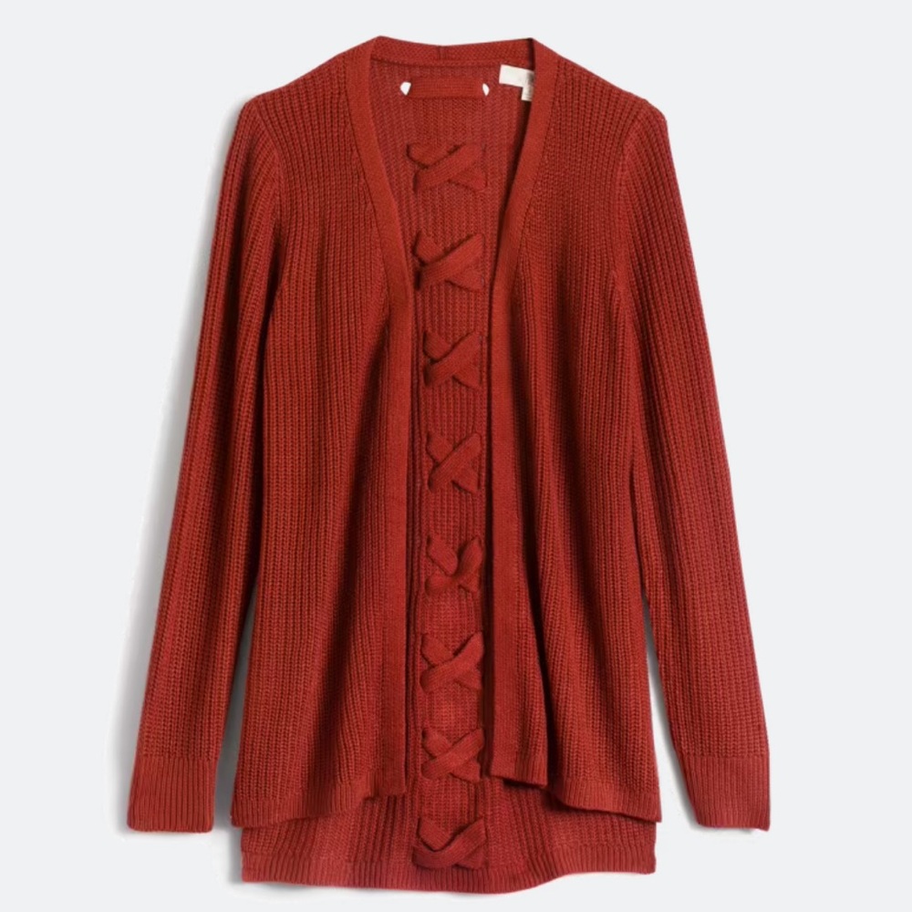 Chic Rust Open-Front Cardigan
